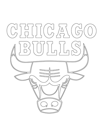 Chicago bulls logo coloring page free printable coloring pages