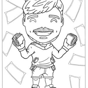 Mr beast coloring pages printable for free download