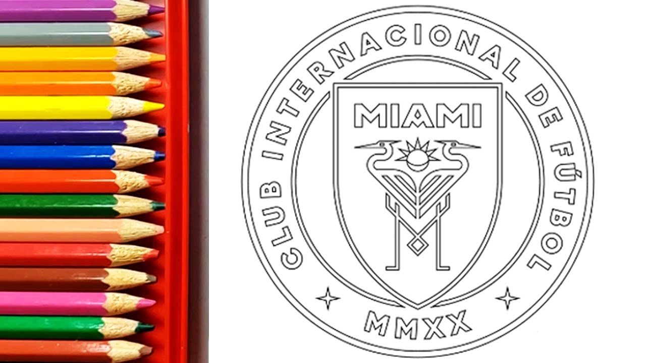 How to draw inter miami cf logo easy step by step inter miami logo coloring pages