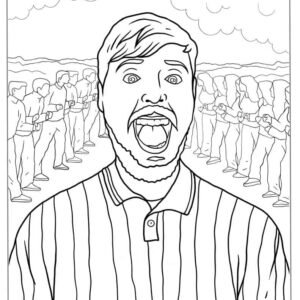 Mr beast coloring pages printable for free download