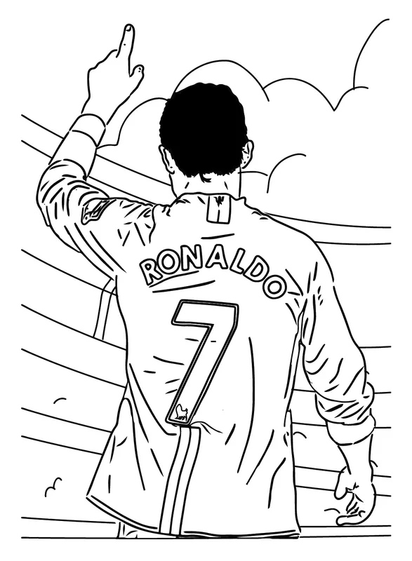 Cristiano ronaldo celebrating coloring page ronaldo cristiano ronaldo football player drawing