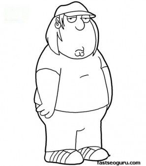 Printable chris family guy coloring page for kids