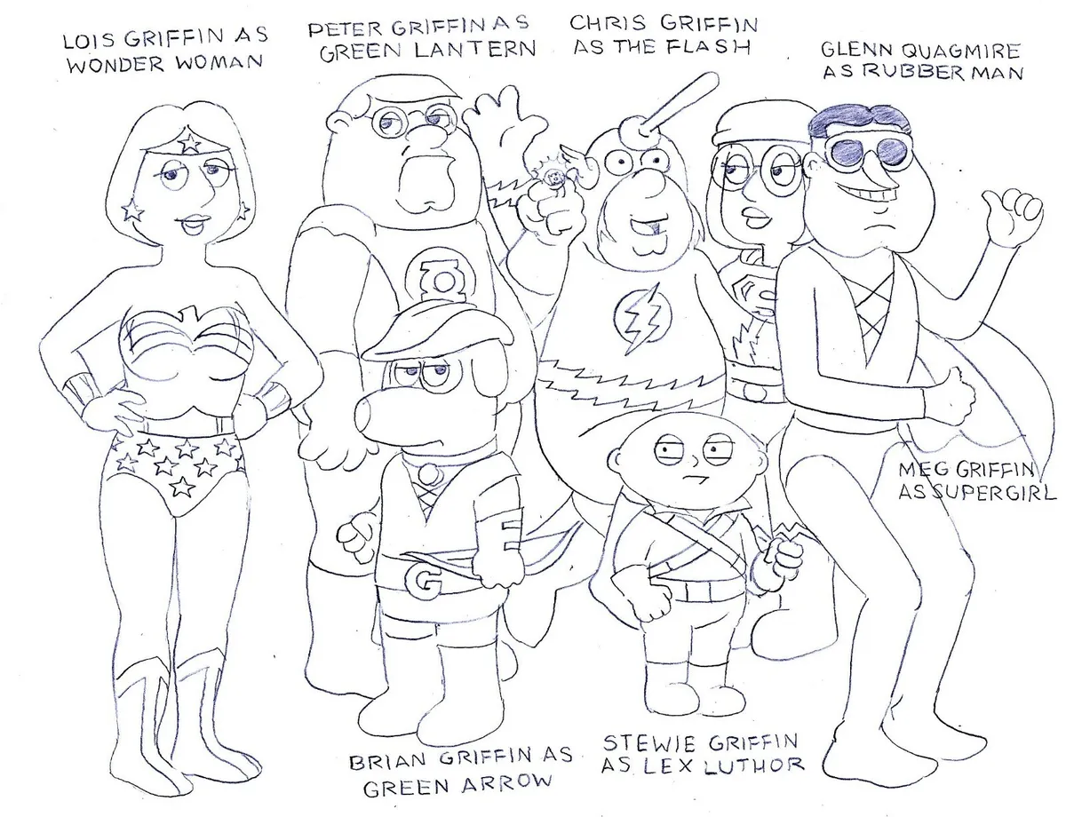 Family guy as super heroes lois griffin as wonder woman original ic art