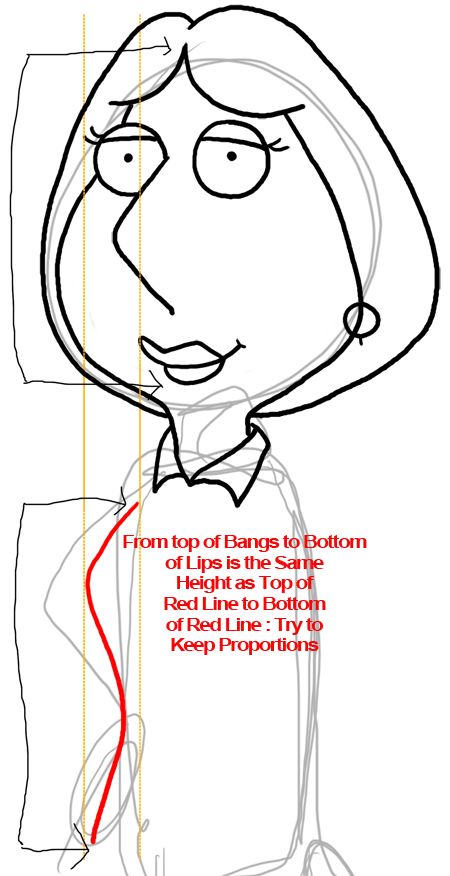 How to draw lois griffin from family guy with easy step by step lesson