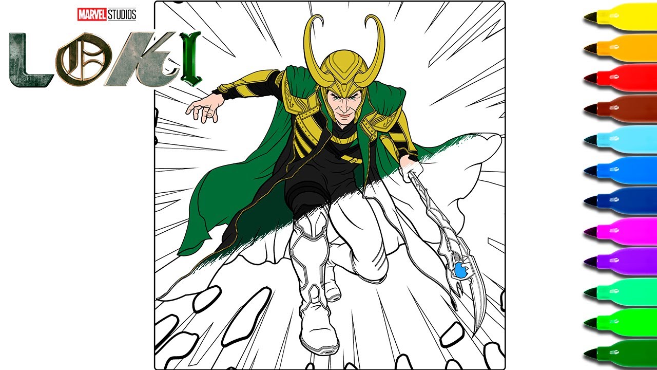 Loki coloring pages marvel avengers coloring book