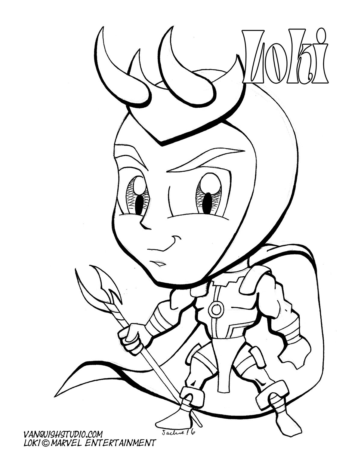 Loki coloring page vanquish studio