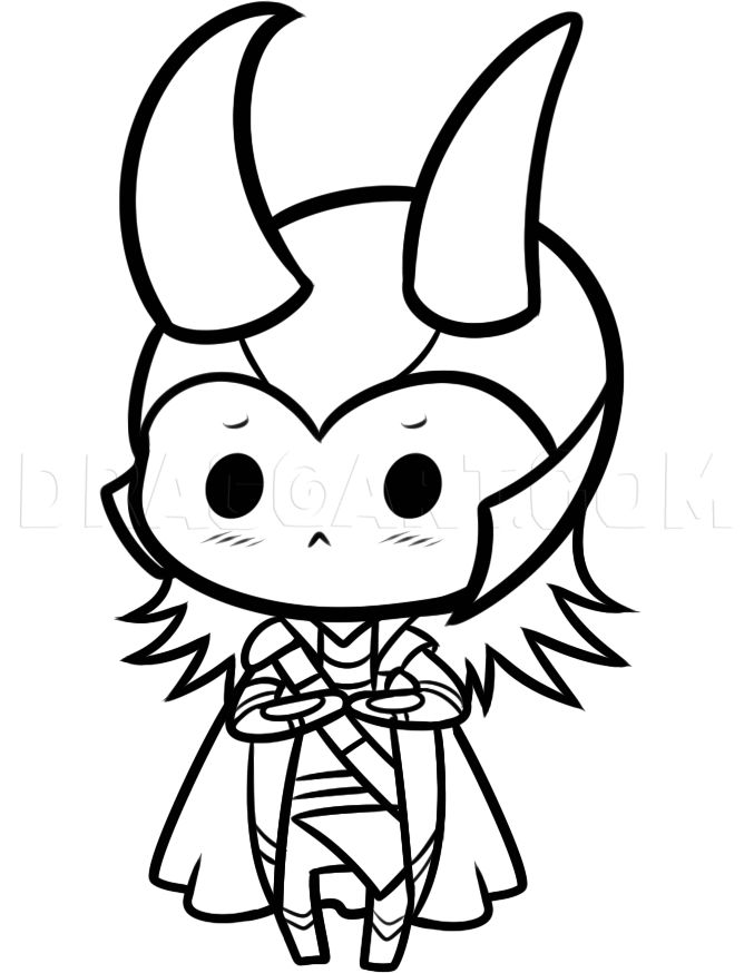 How to draw chibi loki step by step drawing guide by dawn dragoart marvel coloring avengers coloring pages avengers coloring