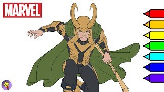 Marvel avengers coloring book loki coloring page marvel superhero coloring book page