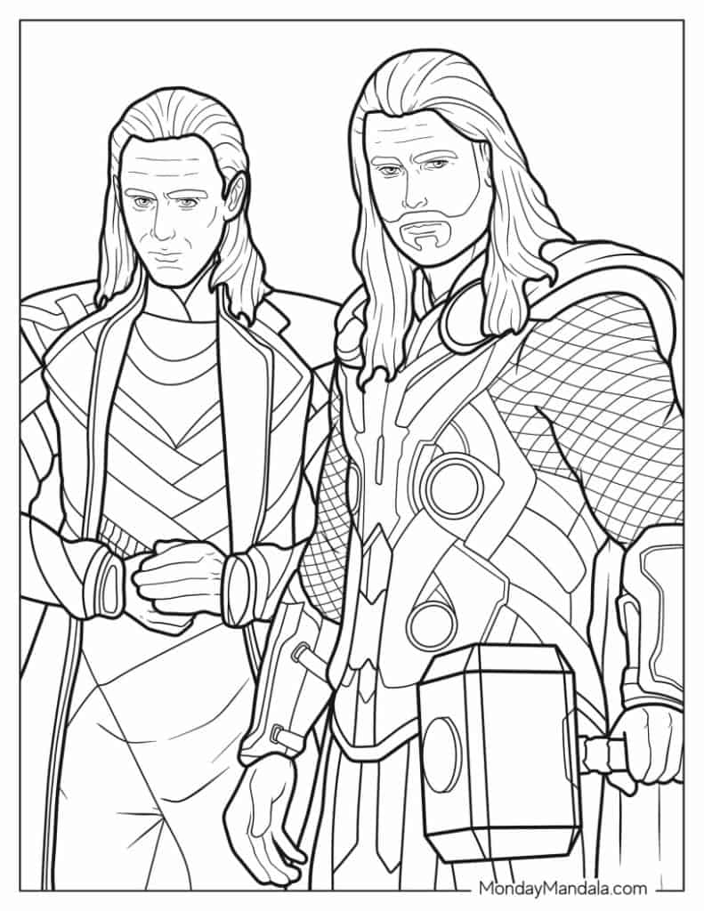 Thor coloring pages free pdf printables