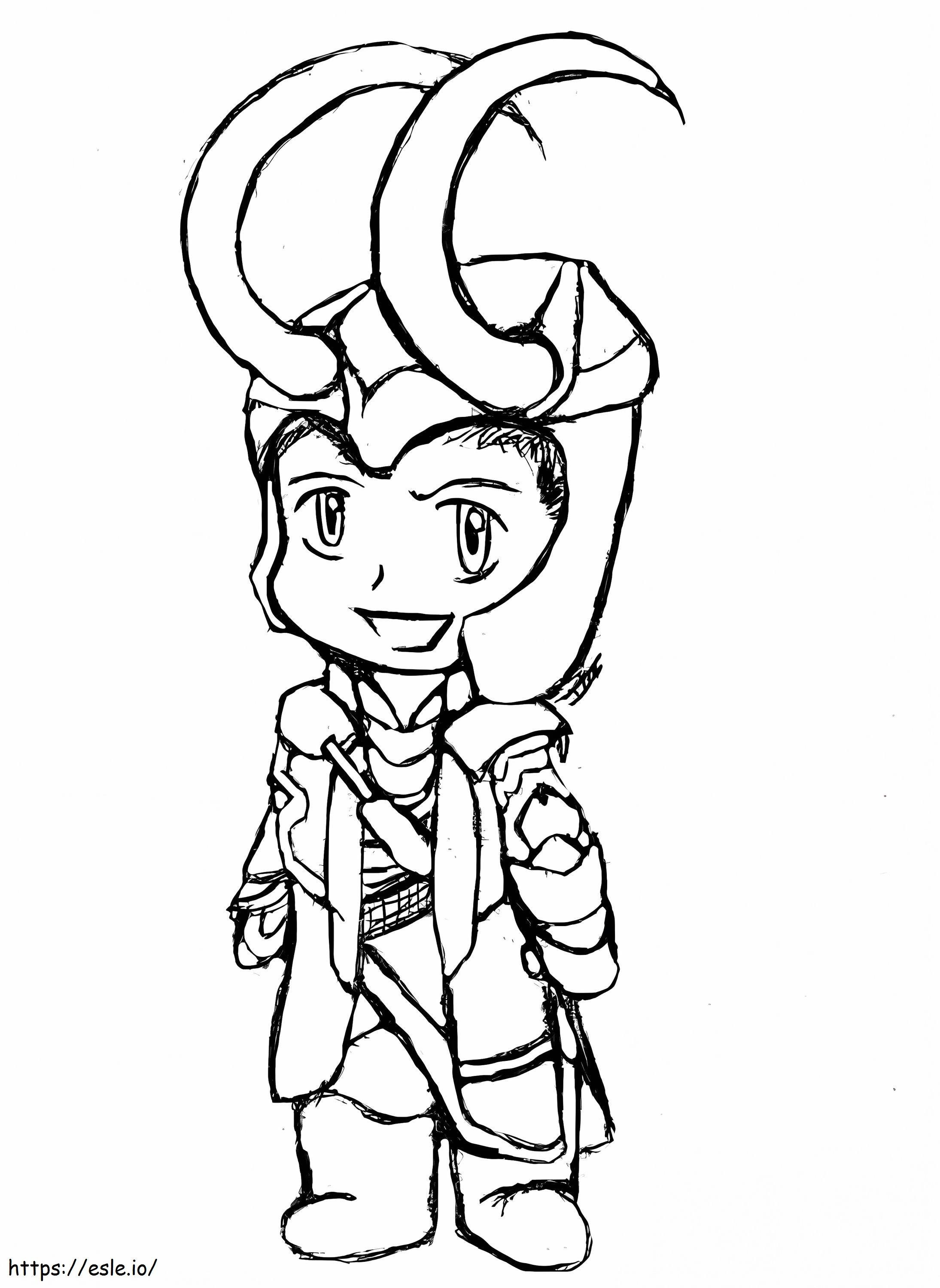 Beautiful loki coloring page