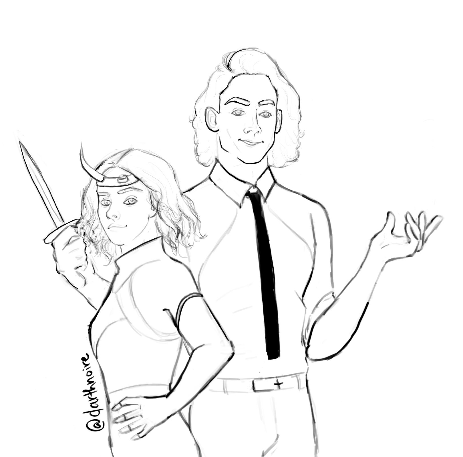 Danaã âï on x loki and sylvie sketch will i ever color this who knows artistontwittter mcu marvel httpstcopocioahwcx x