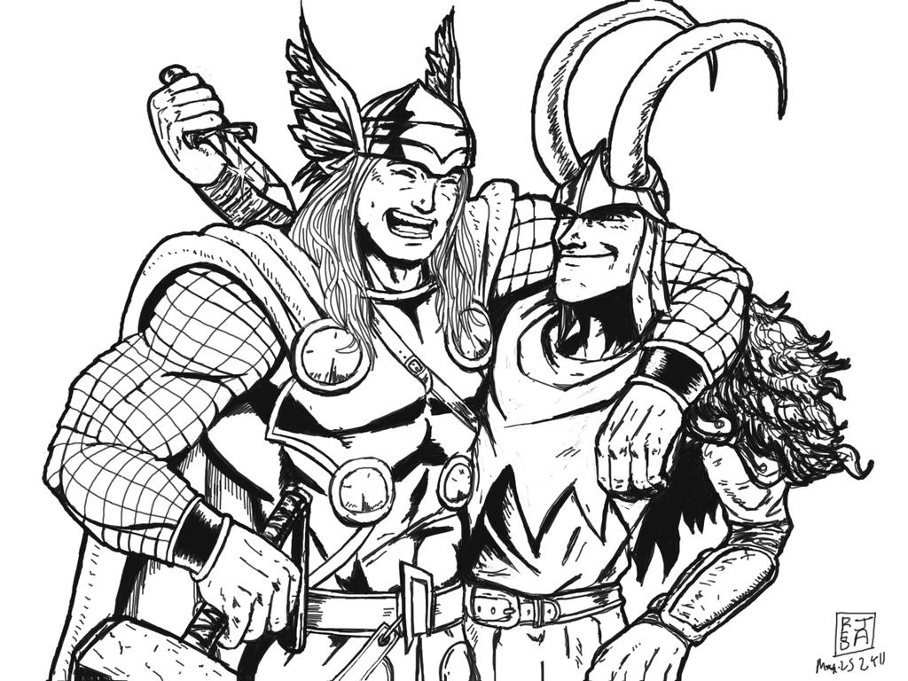 Thor and loki by jaredjlee on