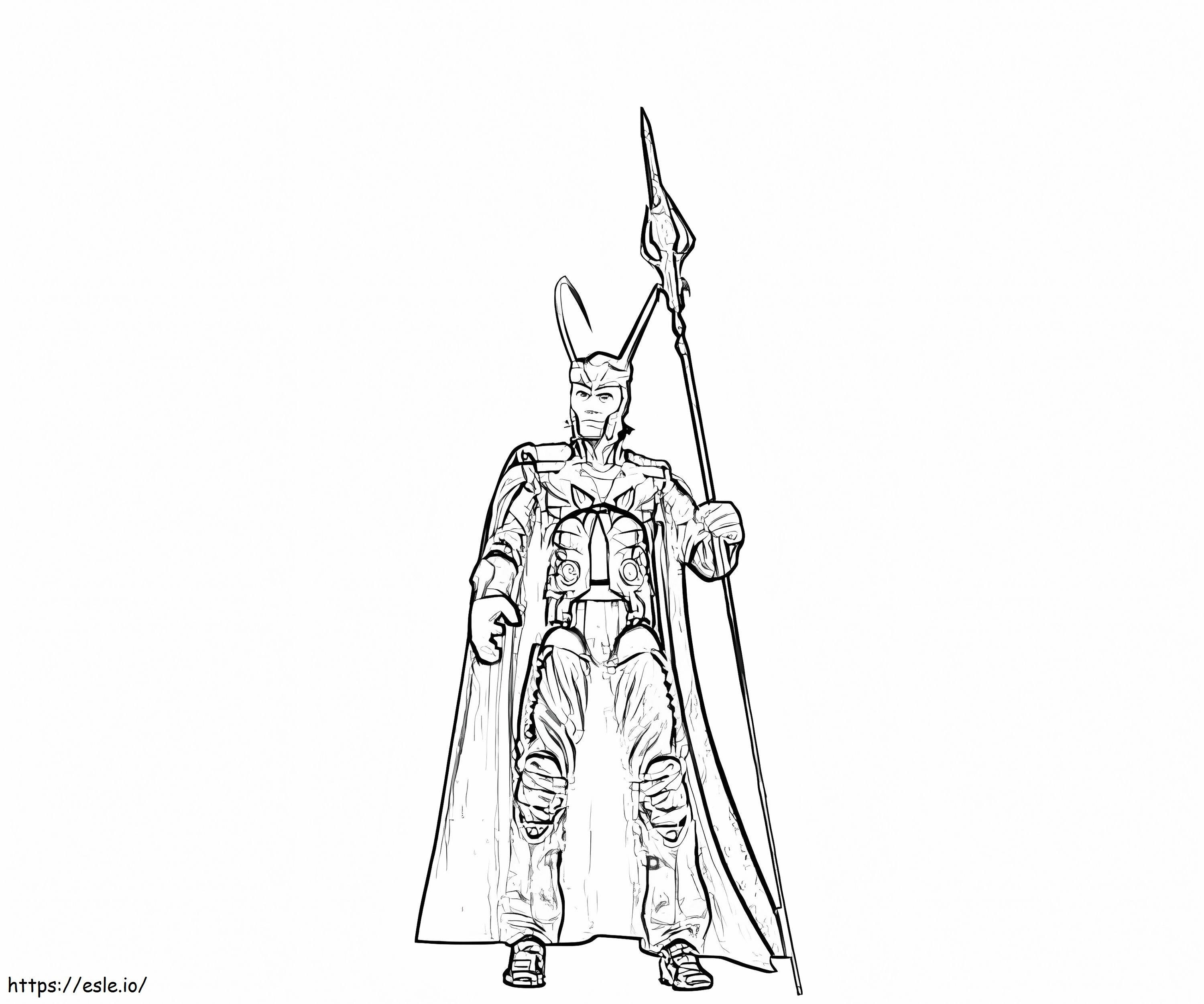 Loki standing coloring page