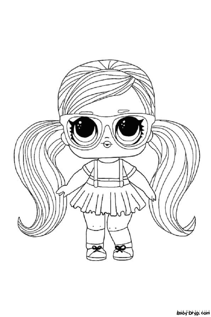 Coloring page stylish little sister coloring lol dolls