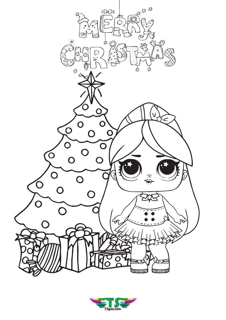 Lol dolls merry christmas coloring page