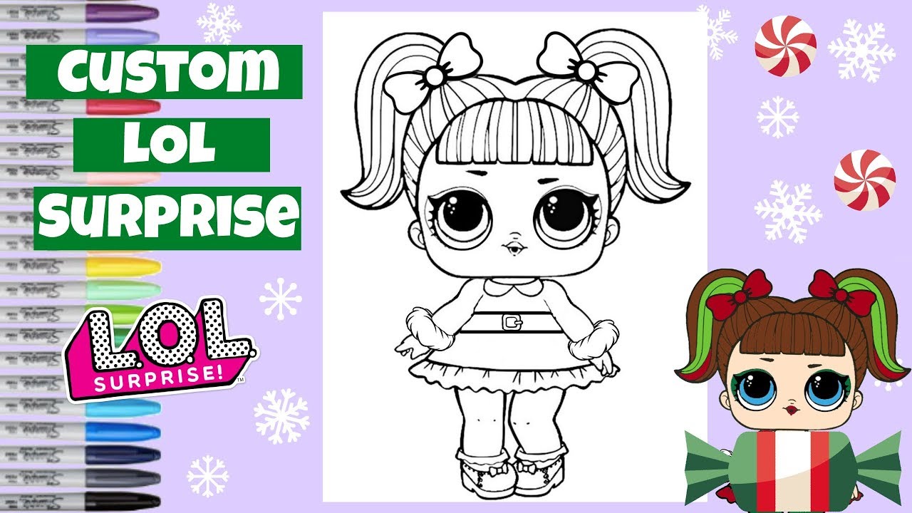 Lol surprise doll custom christmas edition holly qt lol surprise coloring book pages