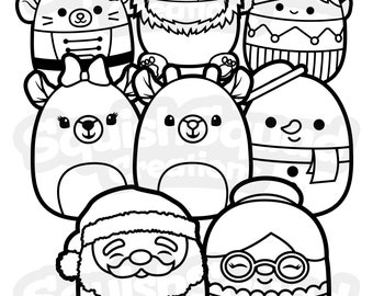 Squishmallow christmas coloring page printable squishmallow coloring page squishmallow downloadable coloring sheet coloring page for kids