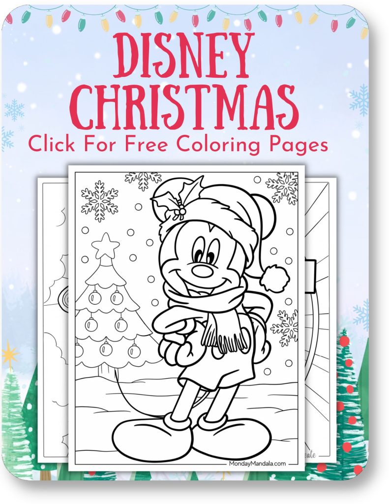 Christmas coloring pages free pdf printables