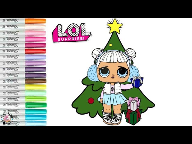 Coloring christmas lol surprise dolls snow angel holiday tree coloring book page