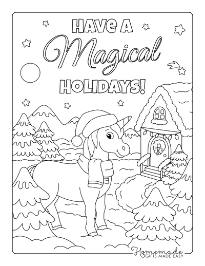 Magical unicorn coloring pages for kids adults