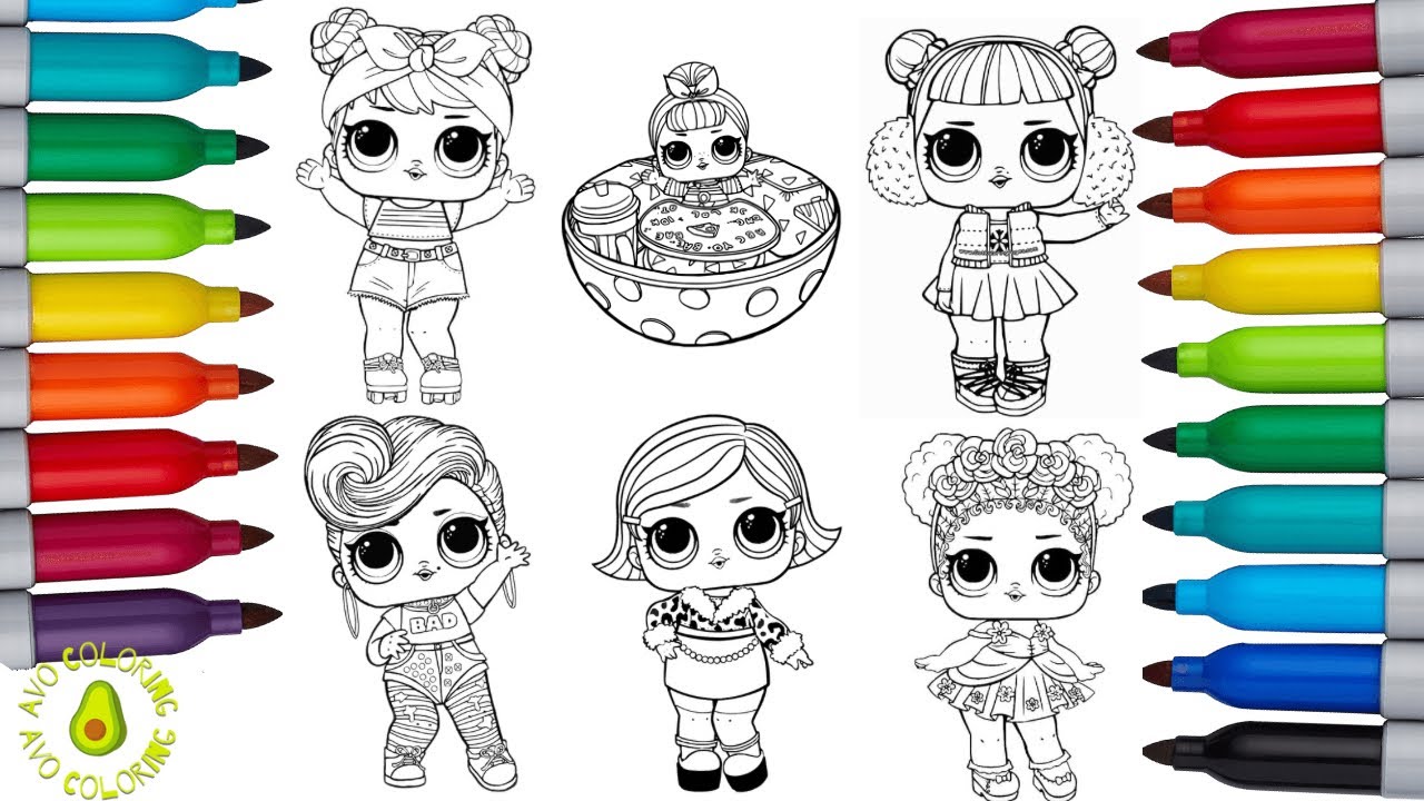 Lol surpeise dolls coloring book pages how to color lol surpeise