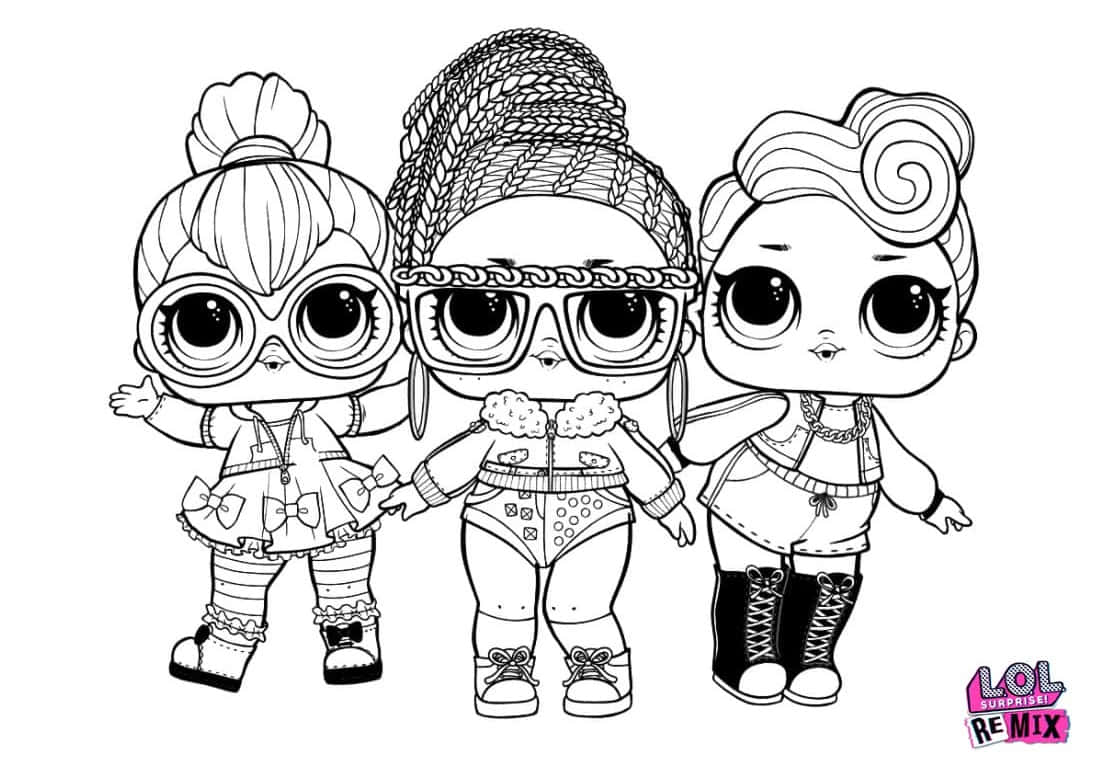 Download remix lol doll coloring picture