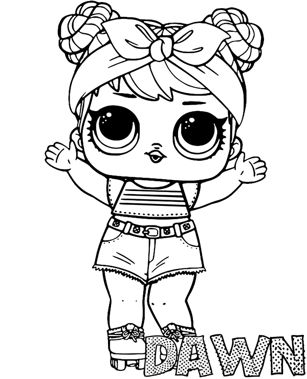 Lol susprise dawn doll coloring page