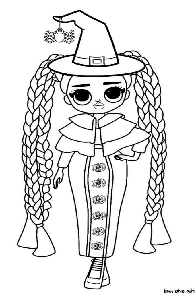 Coloring page lol omg dolls are going to a halloween party coloring halloween