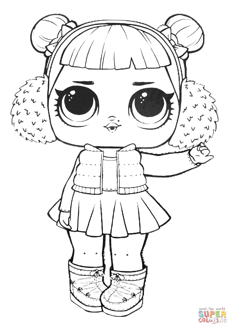 Lol surprise doll snow angel coloring page free printable coloring pages