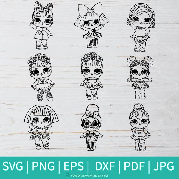 Lol surprise dolls outline svg bundle