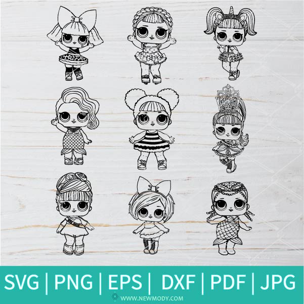 Lol surprise dolls outline svg bundle