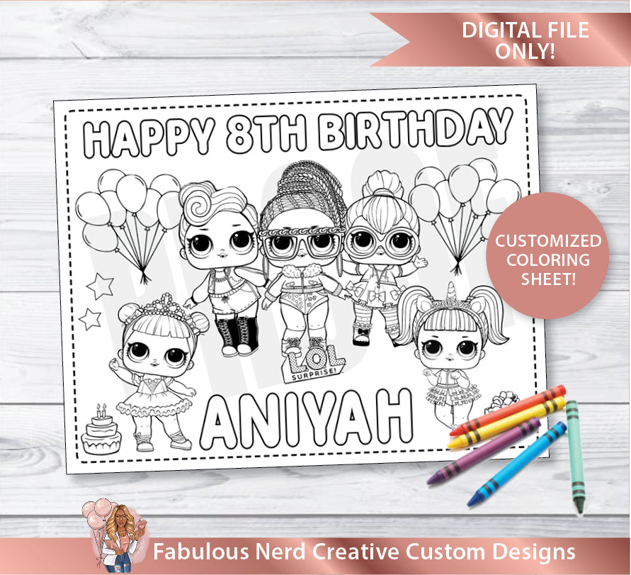 Lol dolls birthday coloring sheet â fabulous nerd