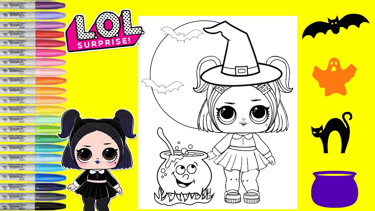 Lol surprise dolls coloring book page dusk halloween coloring lol surprise