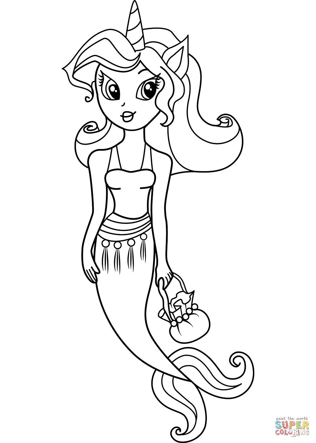 Rarity mermaid coloring page free printable coloring pages