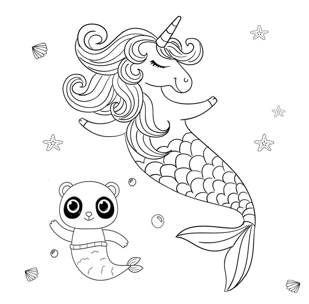 Mermaid coloring for girls