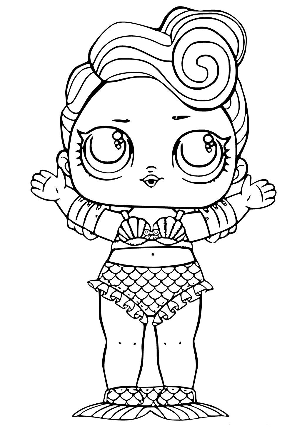 Free printable lol mermaid coloring page sheet and picture for adults and kids girls and boys