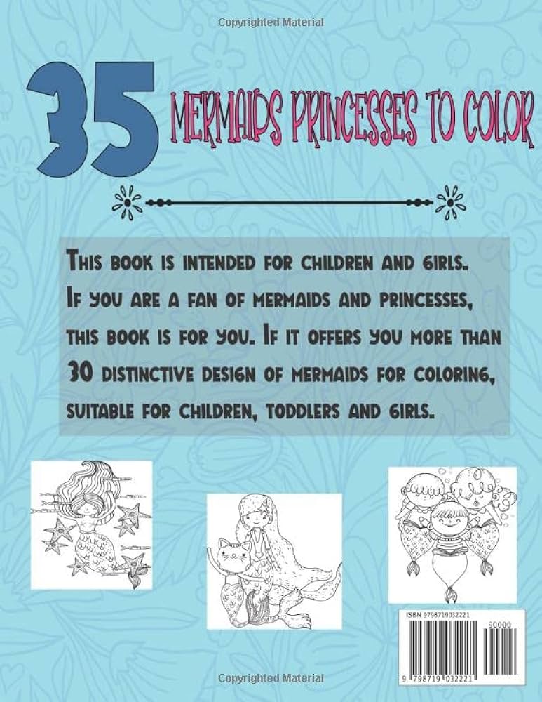 Lol mermaid coloring book amazing design of mermaids for kids ages