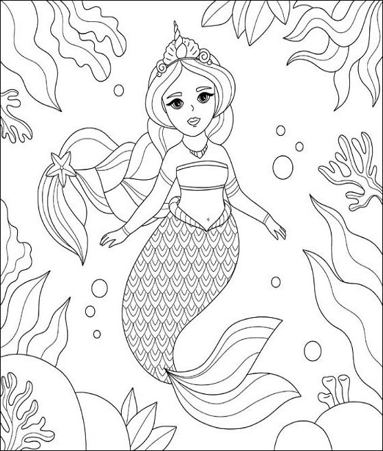 Creative mermaid coloring pages for fantasy lovers