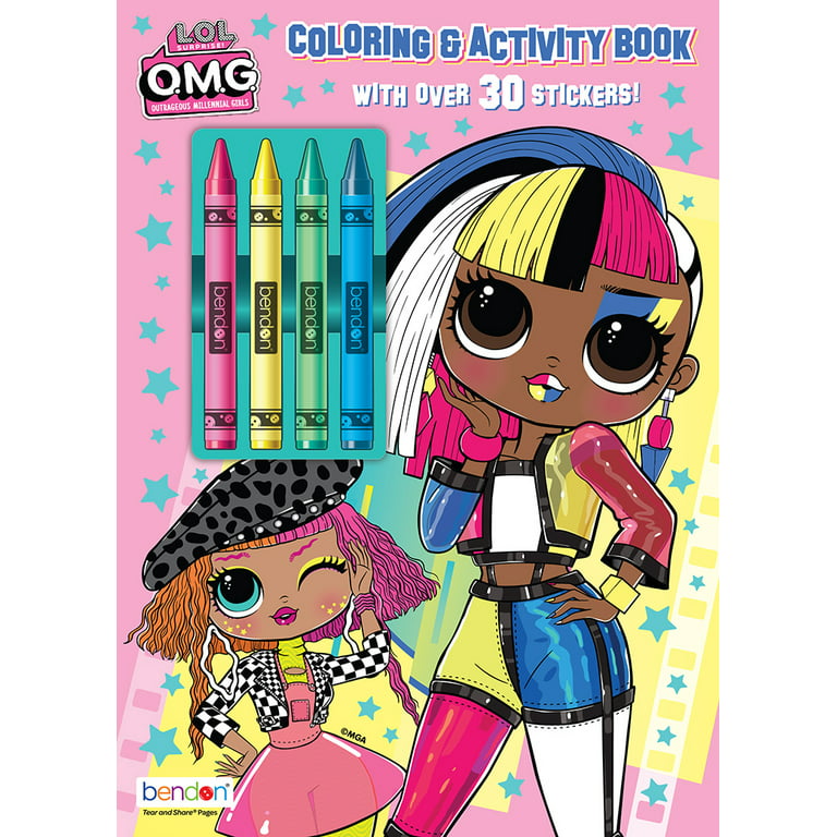 Lol omg page coloring book with crayons paperback