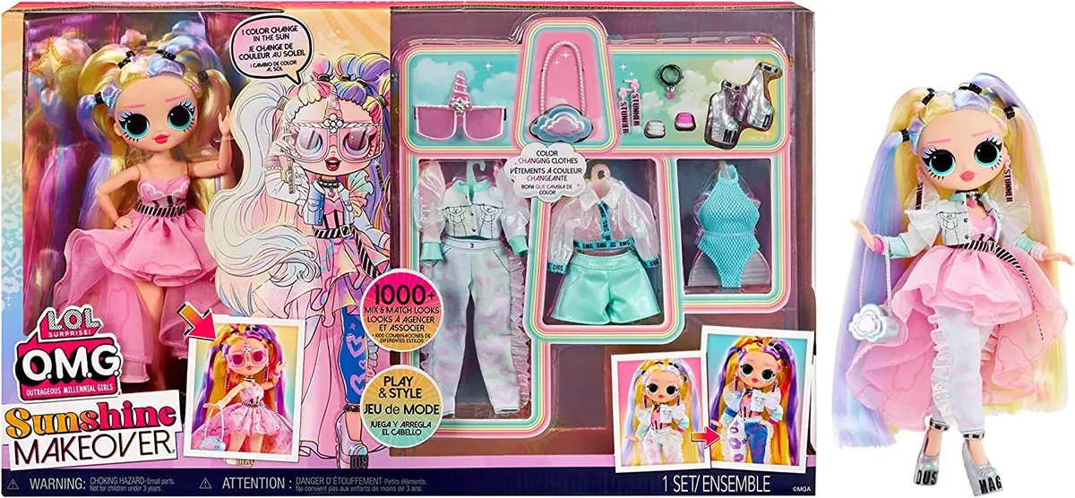 Lol surprise omg sunshine makeover stellar gurl fashion doll color change