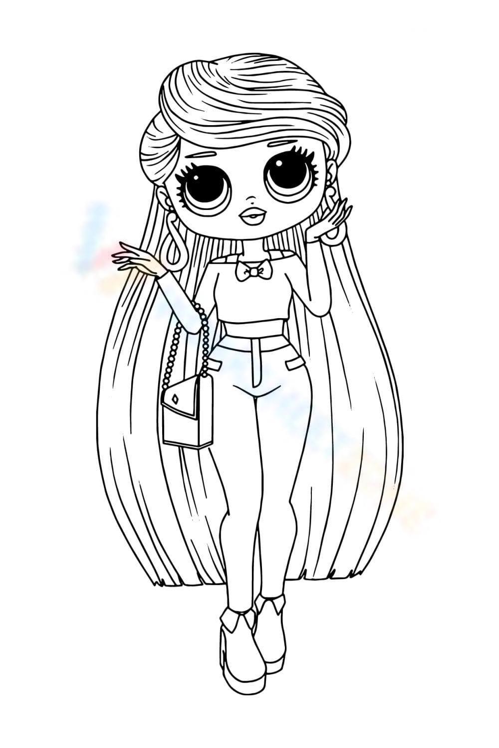 Free printable lol omg dolls coloring pages for kids