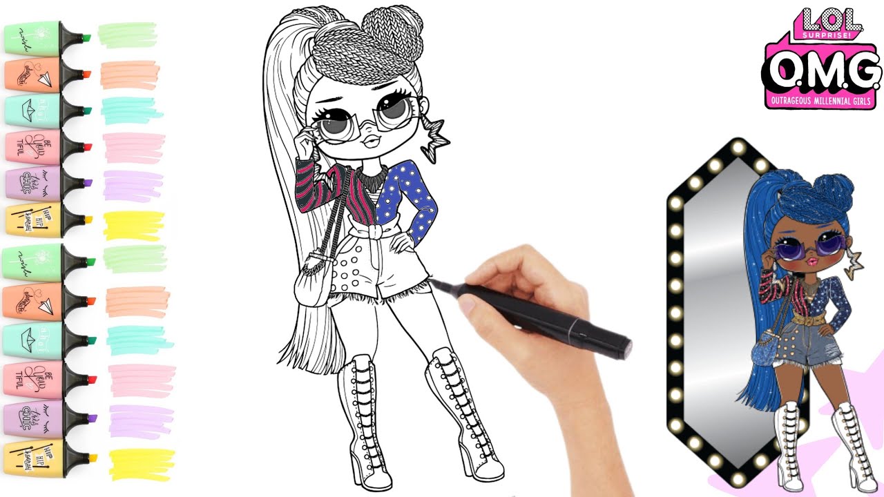 Lol surprise og iss independent fashion doll coloring page coloring video for kids coloringpage