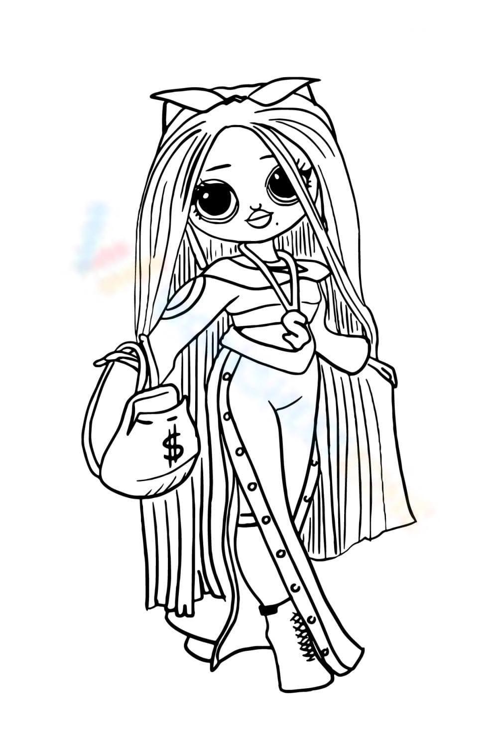 Free printable lol omg dolls coloring pages for kids