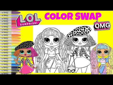 Lol surprise dolls color swap coloring book page