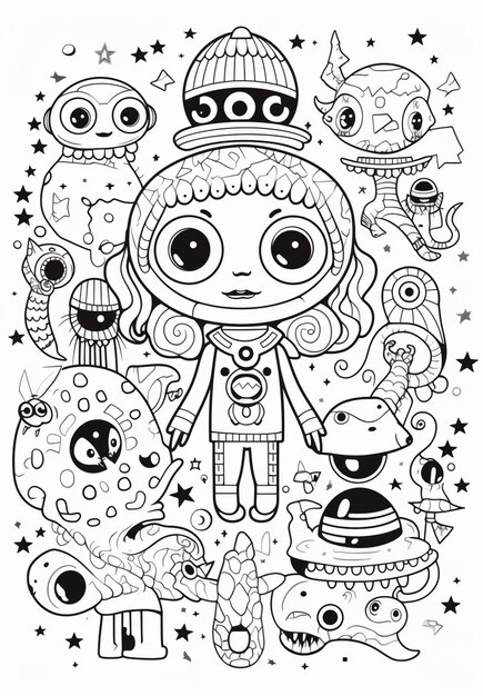 Page doodle style coloring pages pictures