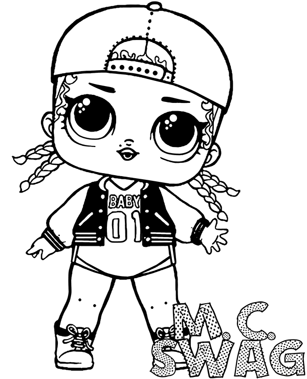 Lol surprise doll coloring page mc swag