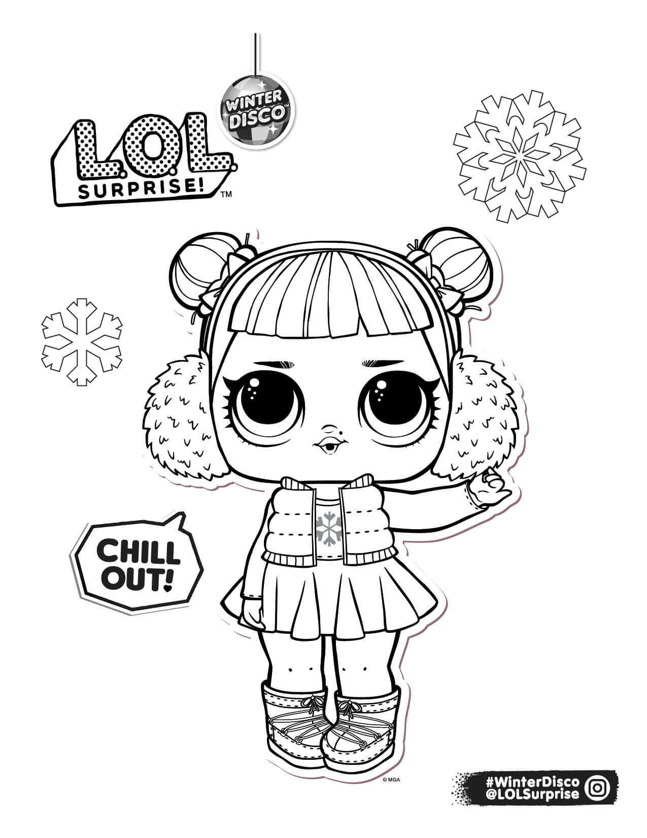 Lol surprise winter disco coloring pages