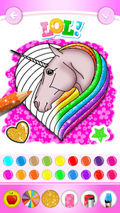 Unicorn coloring book glitter for android