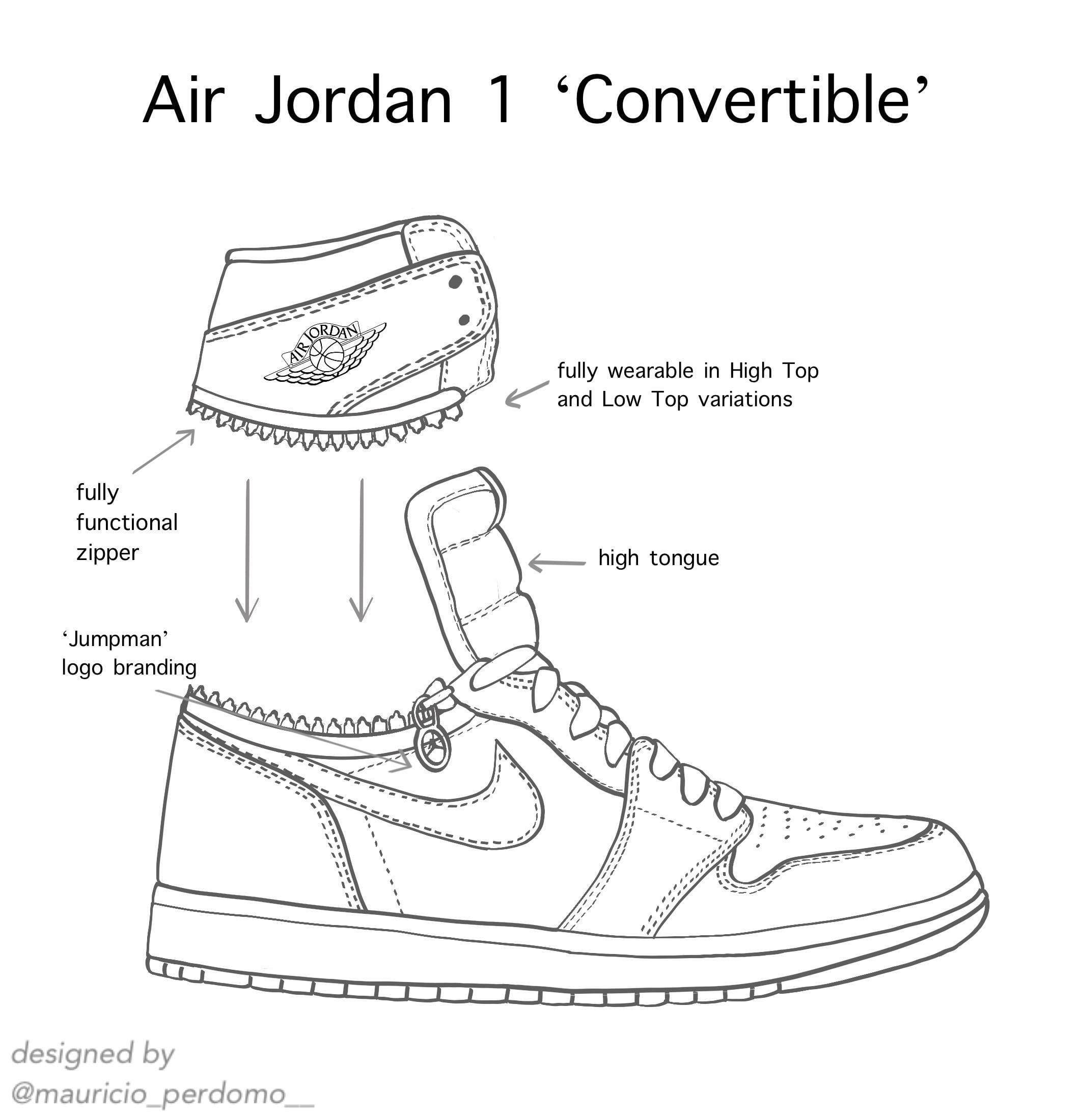 Air jordan âconvertibleâ concept by me rsneakers