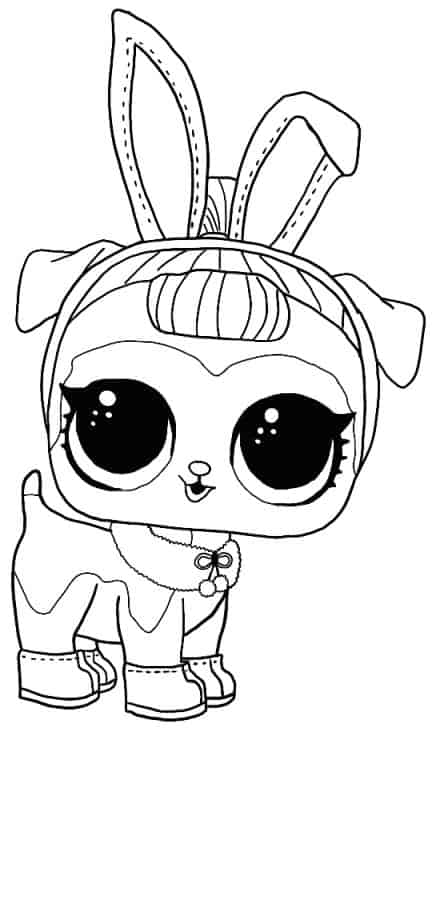 Lol suprise doll snow dog coloring page